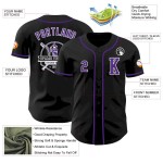 Custom Black Purple-White Authentic Baseball Jersey Custom Black Purple-White Authentic Baseball Jersey