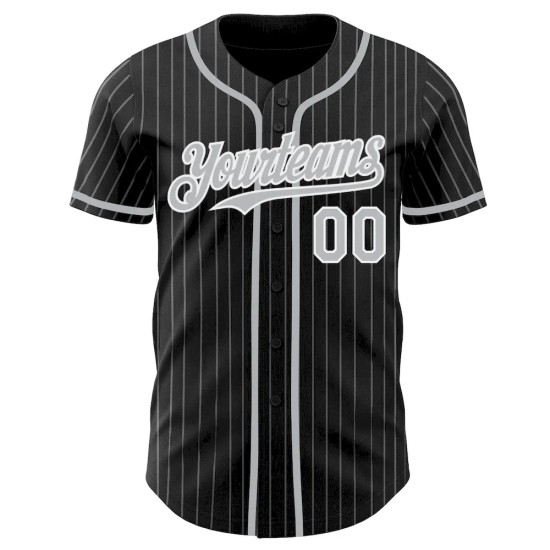 Custom Black Gray Pinstripe White Authentic Baseball Jersey Custom Black Gray Pinstripe White Authentic Baseball Jersey
