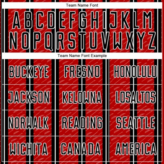 Custom Black Red-White Line Sublimation Soccer Uniform Jersey