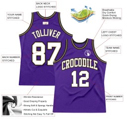 Custom Purple White-Old Gold Authentic Throwback Basketball Jersey