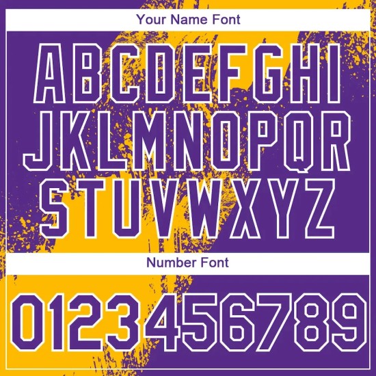 Custom Purple Gold-White 3D Pattern Design Abstract Brush Stroke Authentic Baseball Jersey Custom Purple Gold-White 3D Pattern Design Abstract Brush Stroke Authentic Baseball Jersey