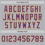 Custom Gray Purple Pinstripe Gold Two-Button Unisex Softball Jersey Custom Gray Purple Pinstripe Gold Two-Button Unisex Softball Jersey