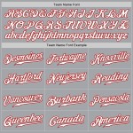 Custom Gray White Black-Red Authentic Fade Fashion Baseball Jersey