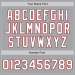 Custom Gray White Black-Red Authentic Fade Fashion Baseball Jersey