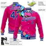 Custom Graffiti Pattern Royal-White Hiphop Abstract Urban Street Art 3D Bomber Full-Snap Varsity Letterman Jacket Custom Graffiti Pattern Royal-White Hiphop Abstract Urban Street Art 3D Bomber Full-Snap Varsity Letterman Jacket