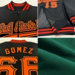 Custom Green Cream Bomber Varsity Letterman Two Tone Zipper Jacket