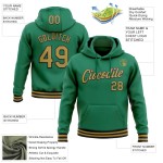 Custom Stitched Kelly Green Old Gold-Black Sports Pullover Sweatshirt Hoodie Custom Stitched Kelly Green Old Gold-Black Sports Pullover Sweatshirt Hoodie
