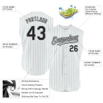 Custom White Teal Pinstripe Black-Gray Authentic Sleeveless Baseball Jersey Custom White Teal Pinstripe Black-Gray Authentic Sleeveless Baseball Jersey
