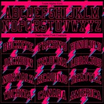 Custom Black Pink Lightning Shapes Round Neck Sublimation Basketball Suit Jersey Custom Black Pink Lightning Shapes Round Neck Sublimation Basketball Suit Jersey