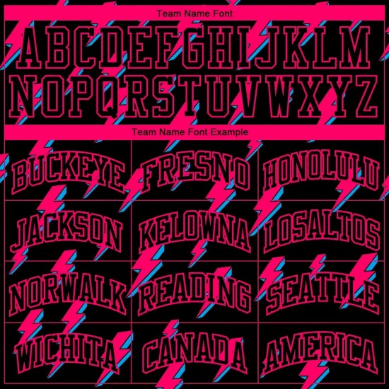 Custom Black Pink Lightning Shapes Round Neck Sublimation Basketball Suit Jersey Custom Black Pink Lightning Shapes Round Neck Sublimation Basketball Suit Jersey