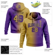 Custom Stitched Purple Old Gold-Black Gradient Fashion Sports Pullover Sweatshirt Hoodie Custom Stitched Purple Old Gold-Black Gradient Fashion Sports Pullover Sweatshirt Hoodie