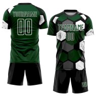 Custom Green Black-White Sublimation Soccer Uniform Jersey Custom Green Black-White Sublimation Soccer Uniform Jersey