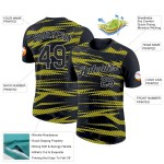 Custom Black Light Yellow-Light Gray 3D Esports Performance T-Shirt Custom Black Light Yellow-Light Gray 3D Esports Performance T-Shirt