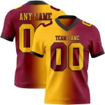 Custom Maroon Gold-Black Mesh Authentic Gradient Fashion Football Jersey Custom Maroon Gold-Black Mesh Authentic Gradient Fashion Football Jersey